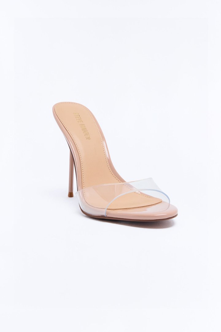 Steve Madden Davina Clear Strap Stiletto Heels - Tan