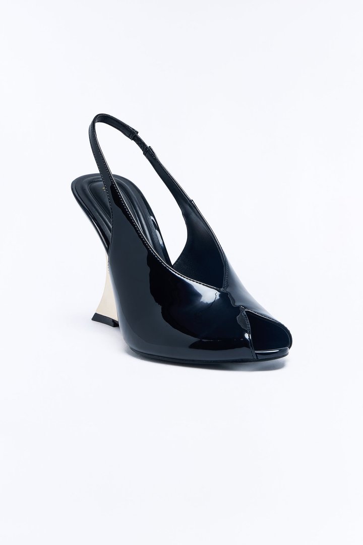 Define Peep Toe Patent Wedges - Black