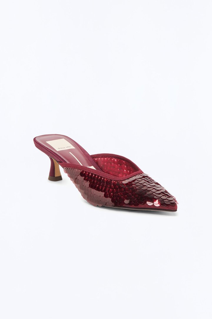 Dolce Vita Cleo Sequin Heels - Burgundy