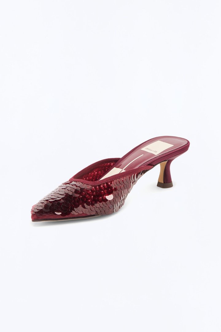 Dolce Vita Cleo Sequin Heels - Burgundy