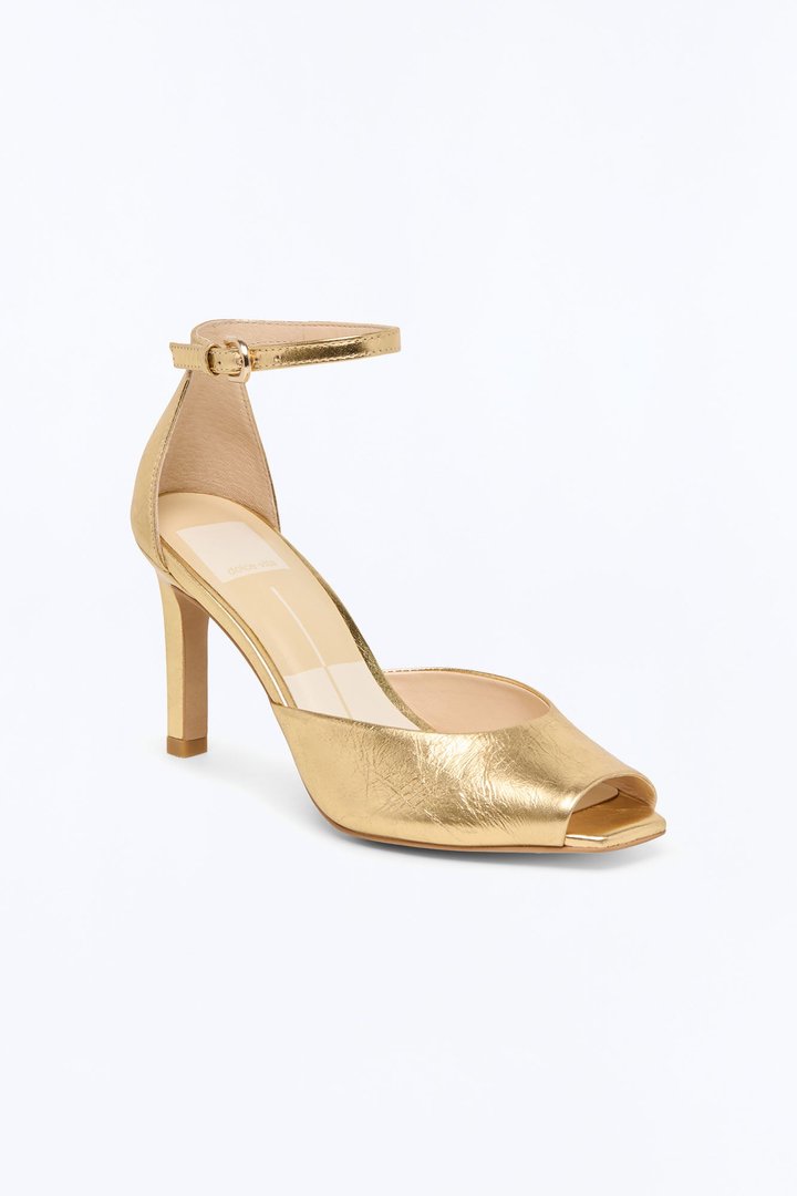 Dolce Vita Serlo Peep Toe Heels - Gold