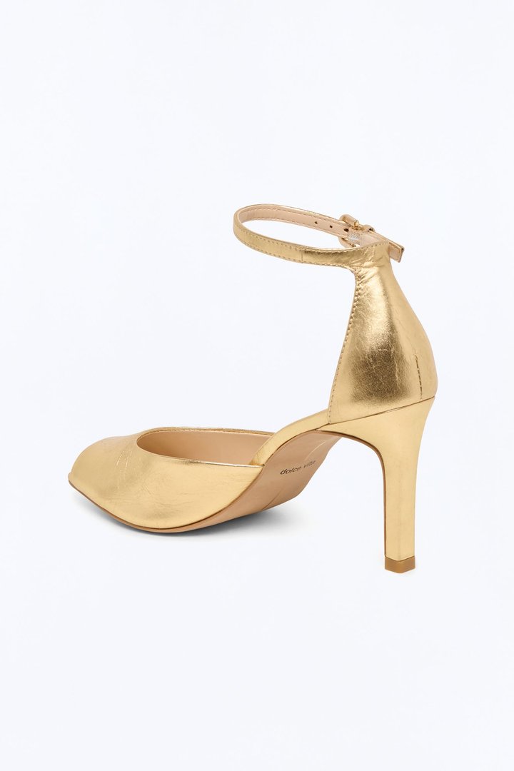 Dolce Vita Serlo Peep Toe Heels - Gold