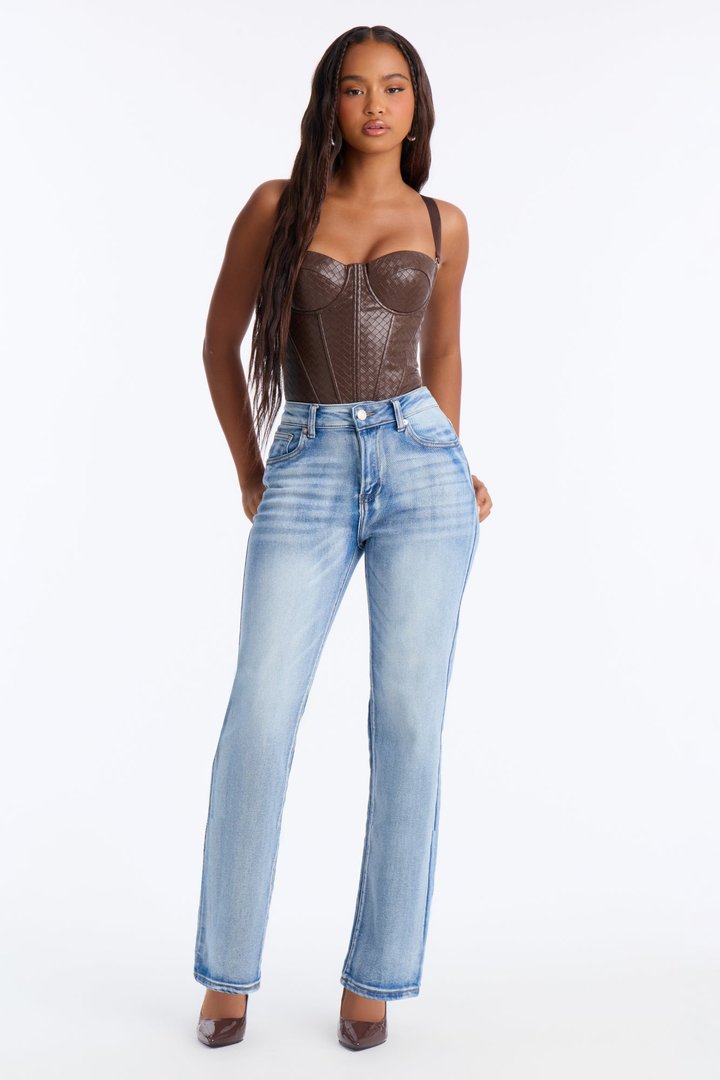 Loz Feliz Slim Fit Ankle Straight Leg Jeans - Light Wash