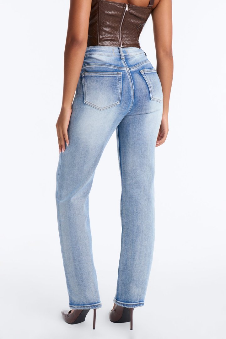 Loz Feliz Slim Fit Ankle Straight Leg Jeans - Light Wash