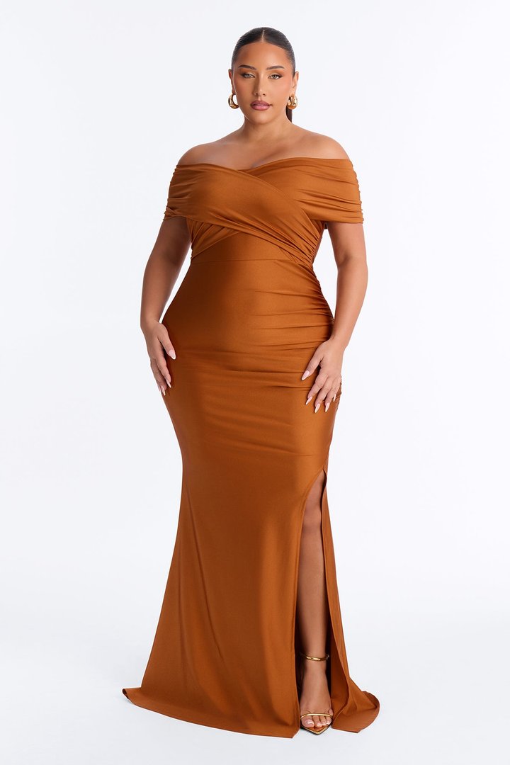 Ignore The Romance Maxi Dress - Bronze