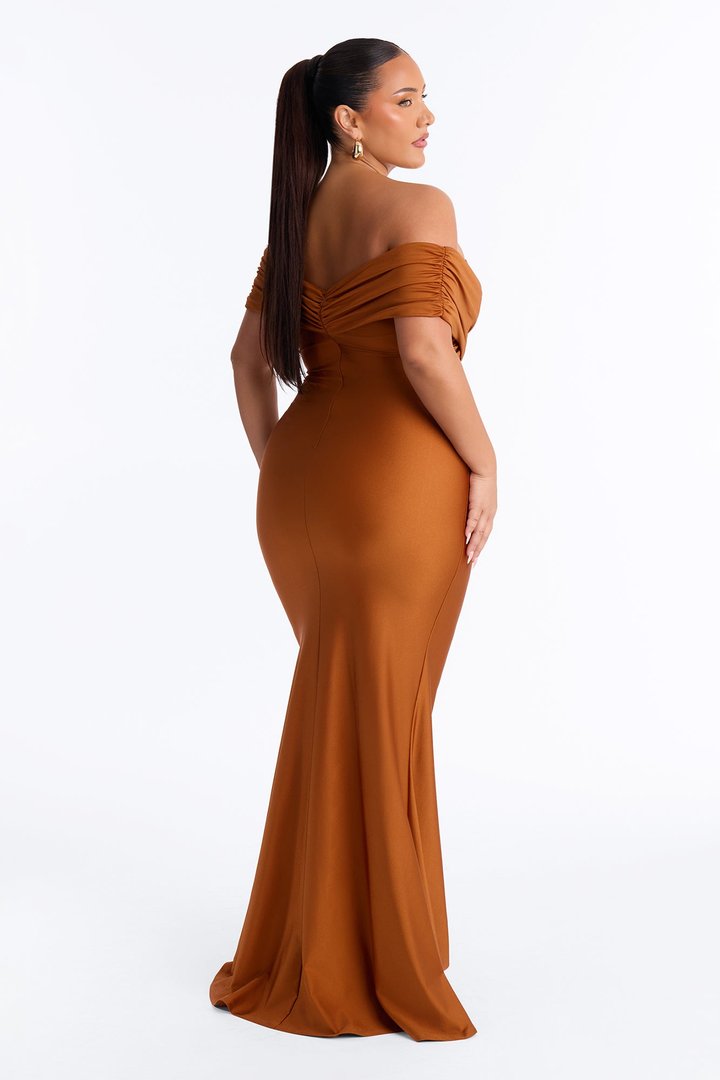 Ignore The Romance Maxi Dress - Bronze
