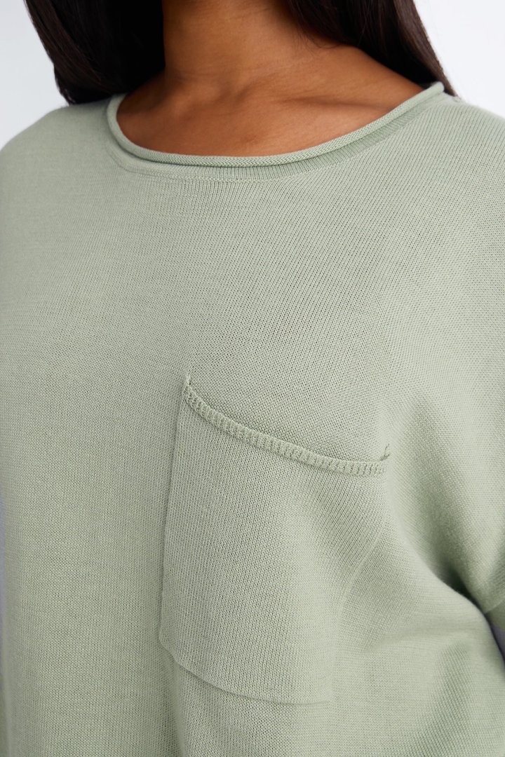 Rory Oversized Scoop Neck T Shirt - Sage