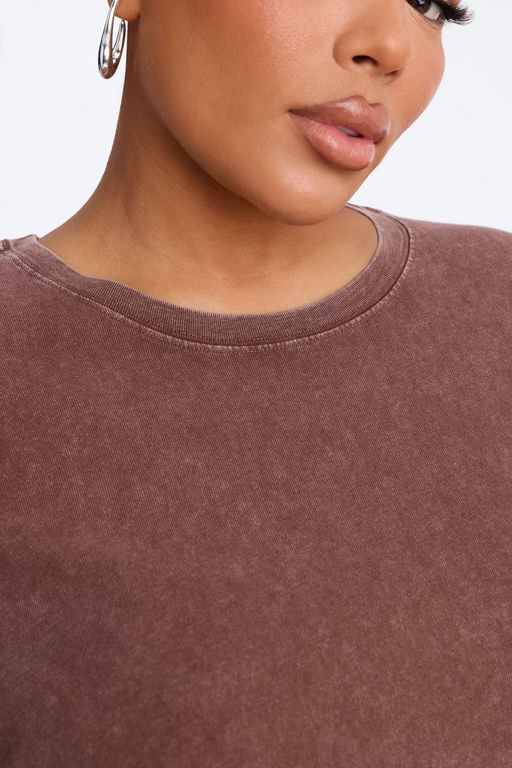 Noah Washed Oversized Short Sleeve T-Shirt - Dark Brown