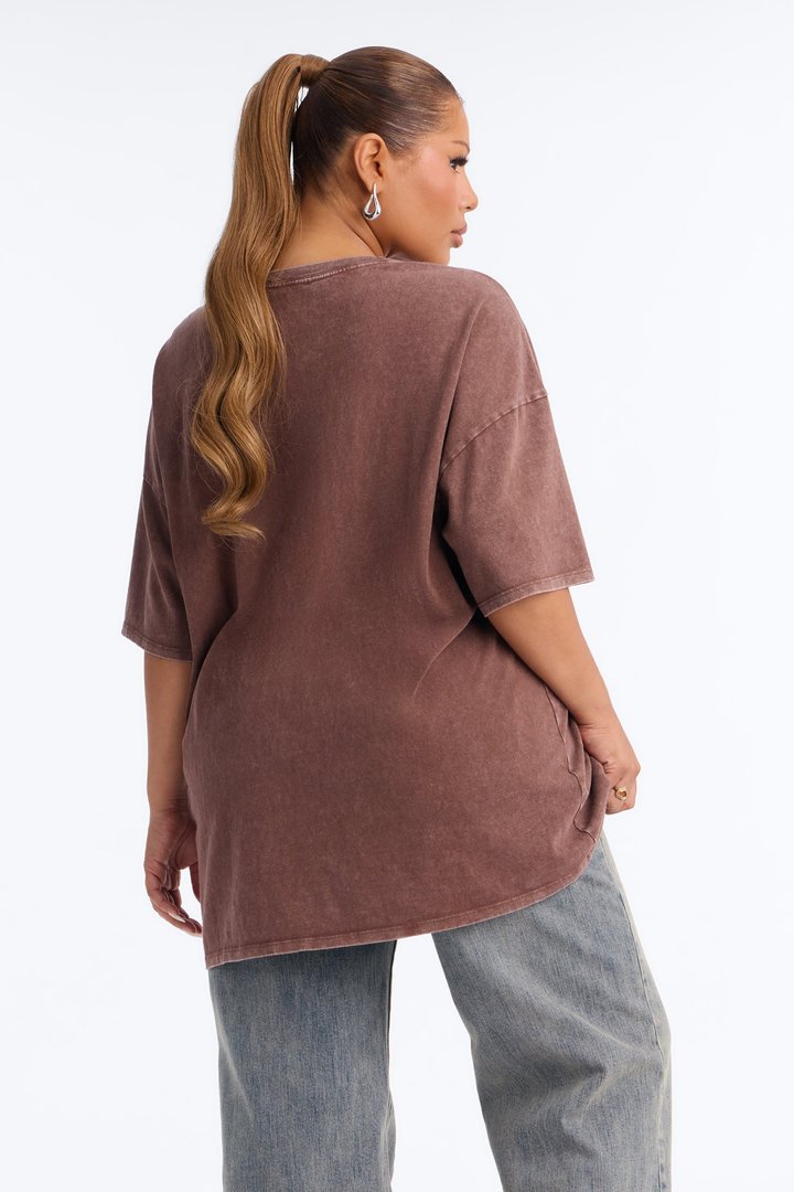 Noah Washed Oversized Short Sleeve T-Shirt - Dark Brown