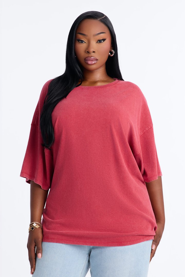 Noah Washed Oversized Short Sleeve T-Shirt - Red