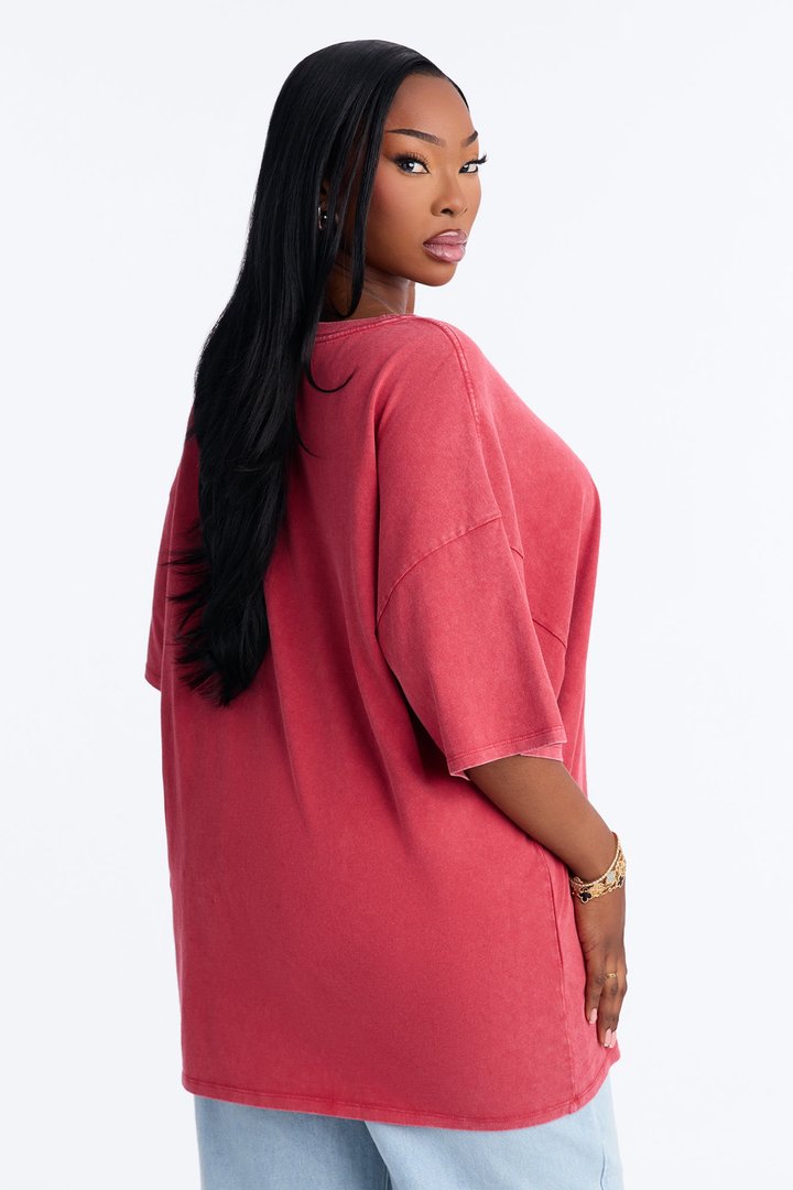 Noah Washed Oversized Short Sleeve T-Shirt - Red
