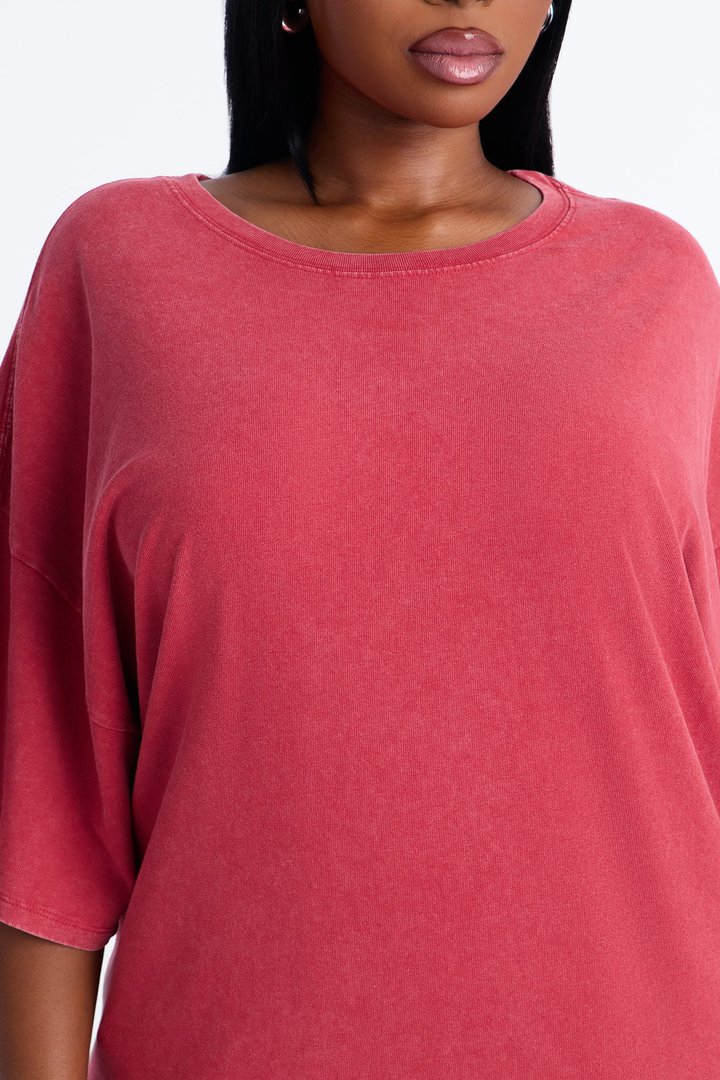 Noah Washed Oversized Short Sleeve T-Shirt - Red