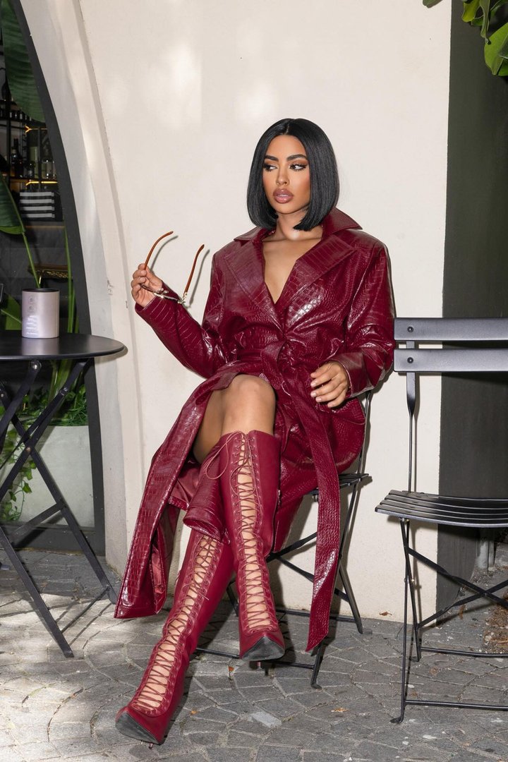Dagger Lace Up Boots - Burgundy
