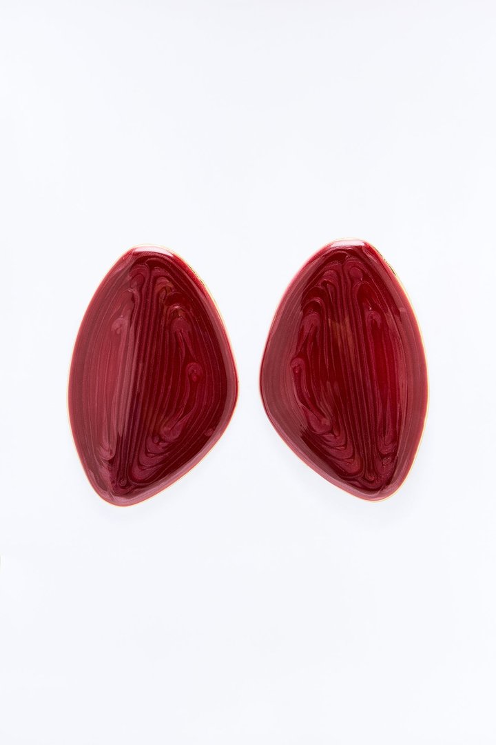 Gem Drop Earrings - Burgundy