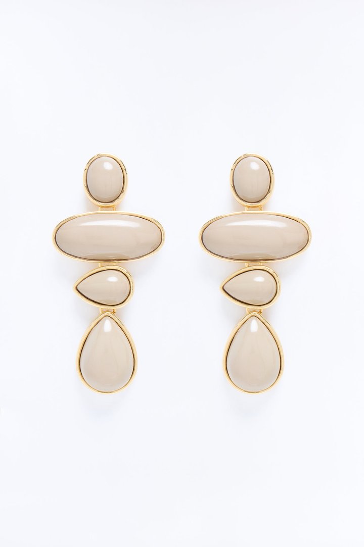 Isla Drop Earrings - Taupe/combo