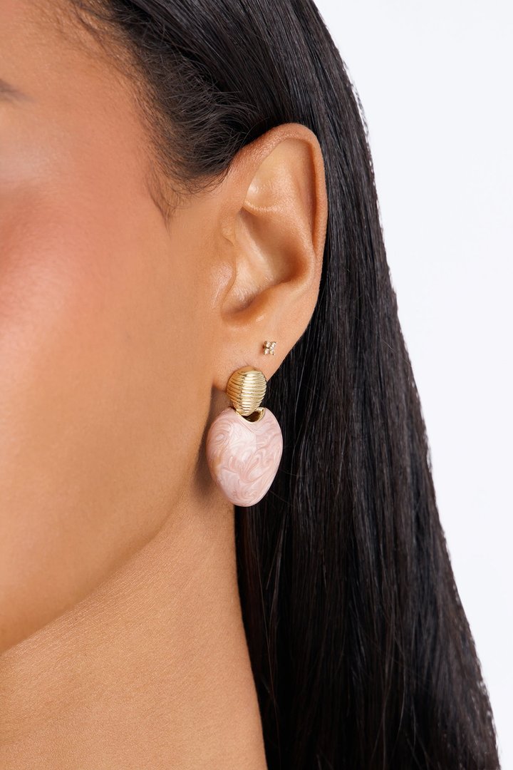 Sugar Rose Drop Earrings - Pink