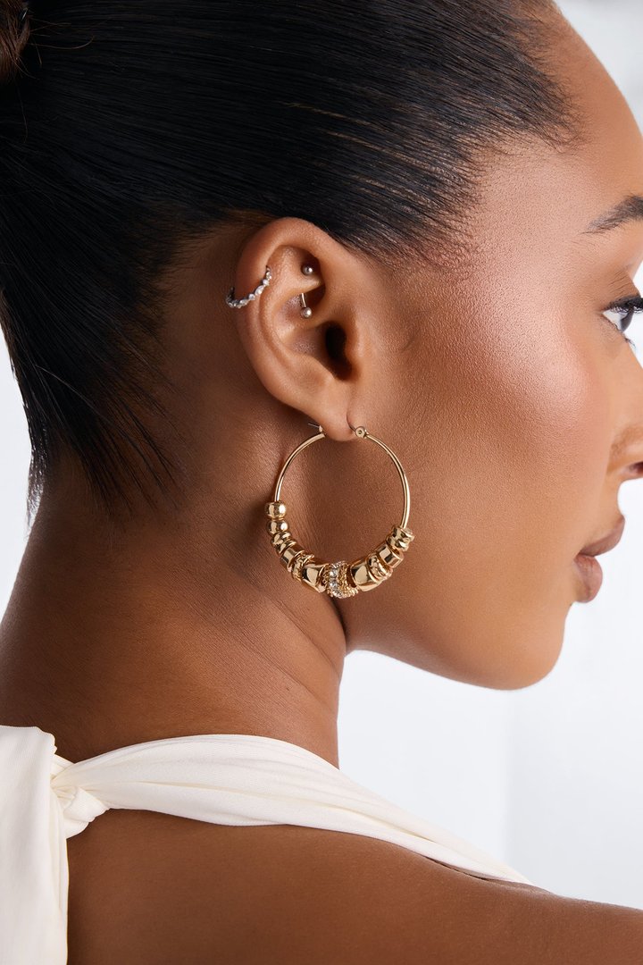 Rock With You Hoop Earrings - Gold