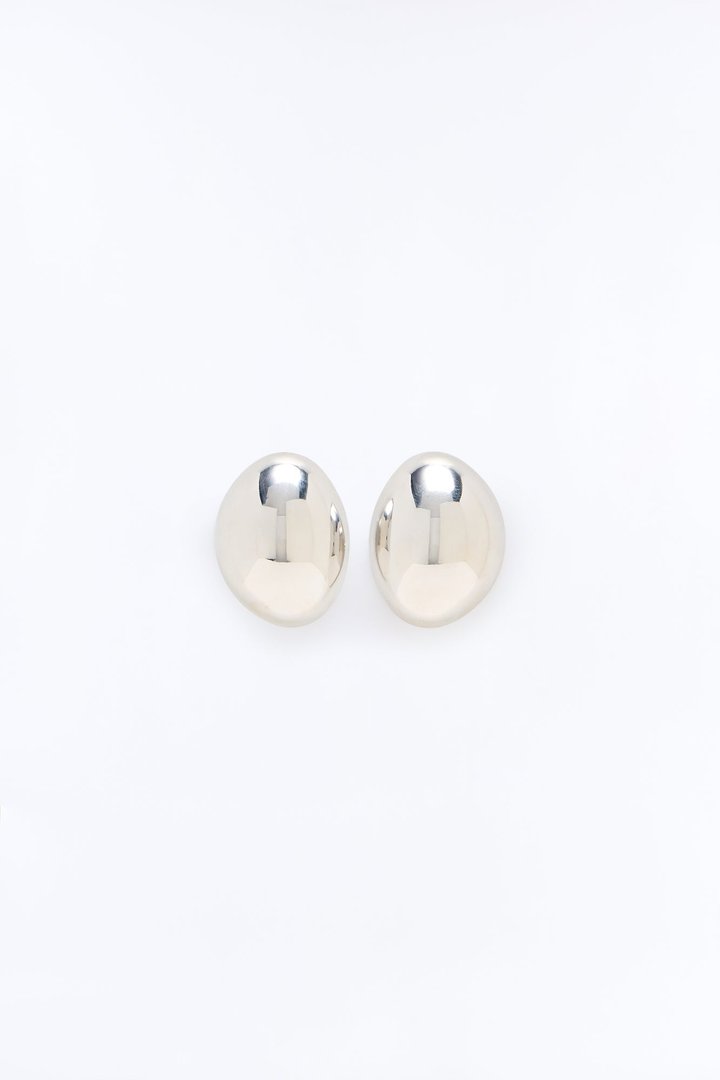 Solid Touch Stud Earrings - Silver
