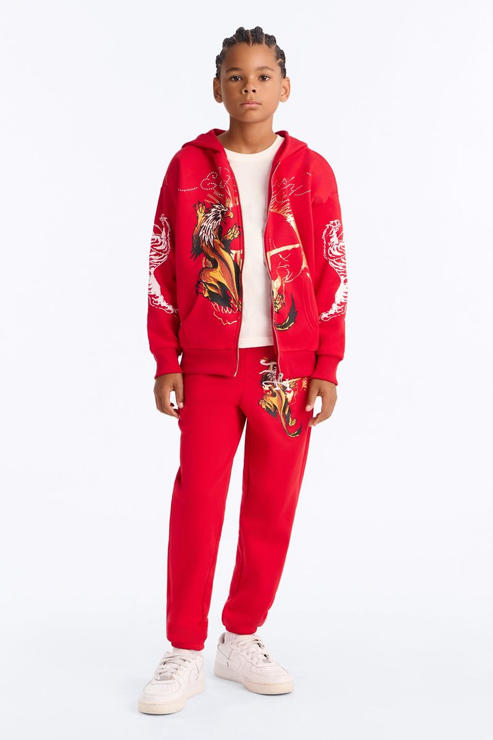Mini Ed Hardy Fearless Hoodie - Red