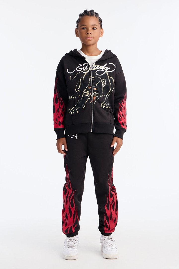 Mini Ed Hardy Flame Unbroken Hoodie - Black