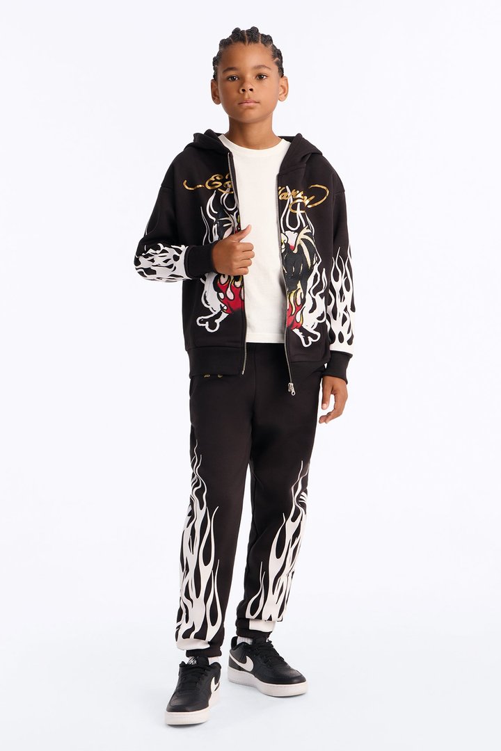 Mini Ed Hardy Chaos Ensues Hoodie - Black