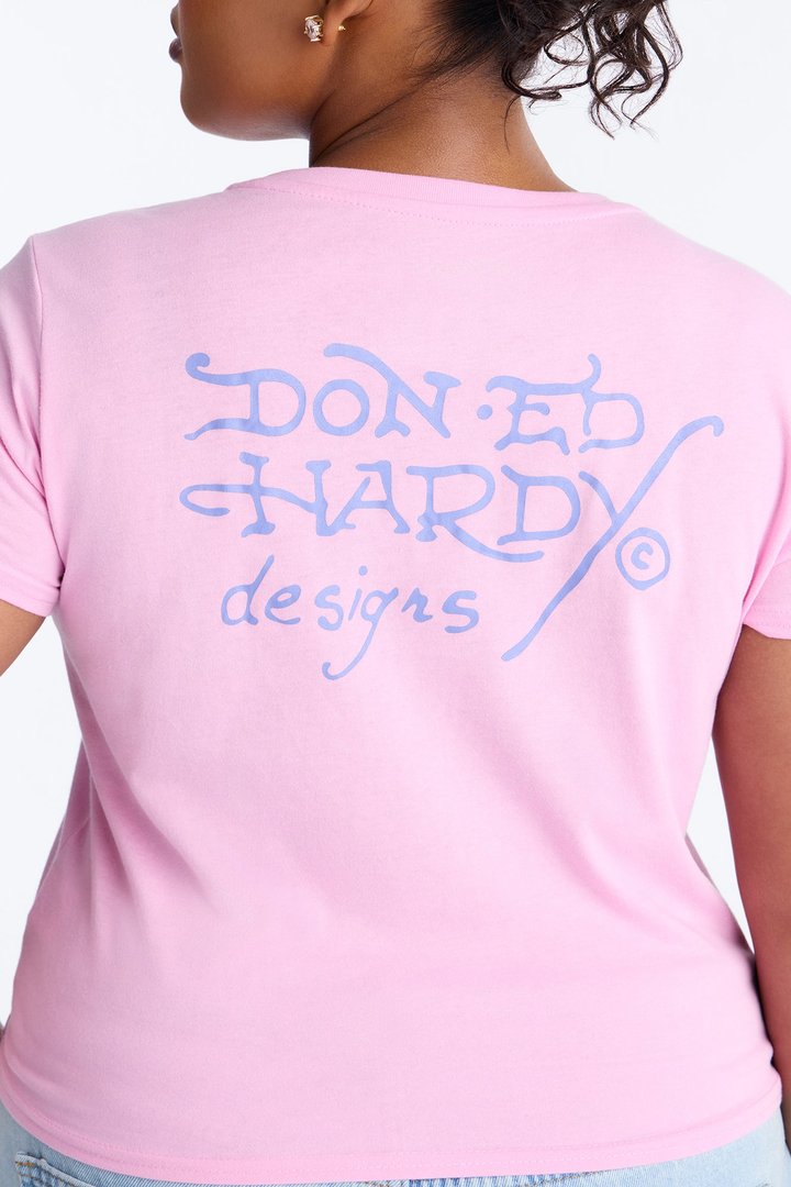 Dragon Flame Ed Hardy Tee - Pink