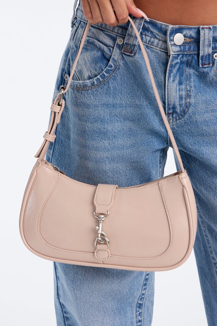 Another Good Day Faux Leather Shoulder Handbag - Nude