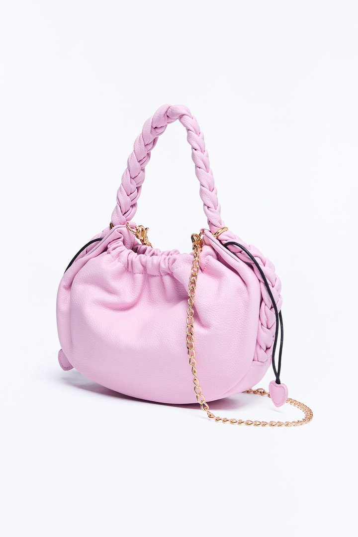 Pull Me Closer Faux Leather Crossbody Handbag - Blush