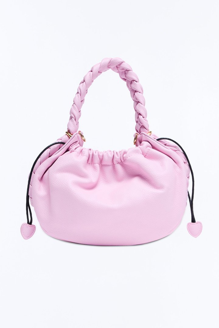 Pull Me Closer Faux Leather Crossbody Handbag - Blush