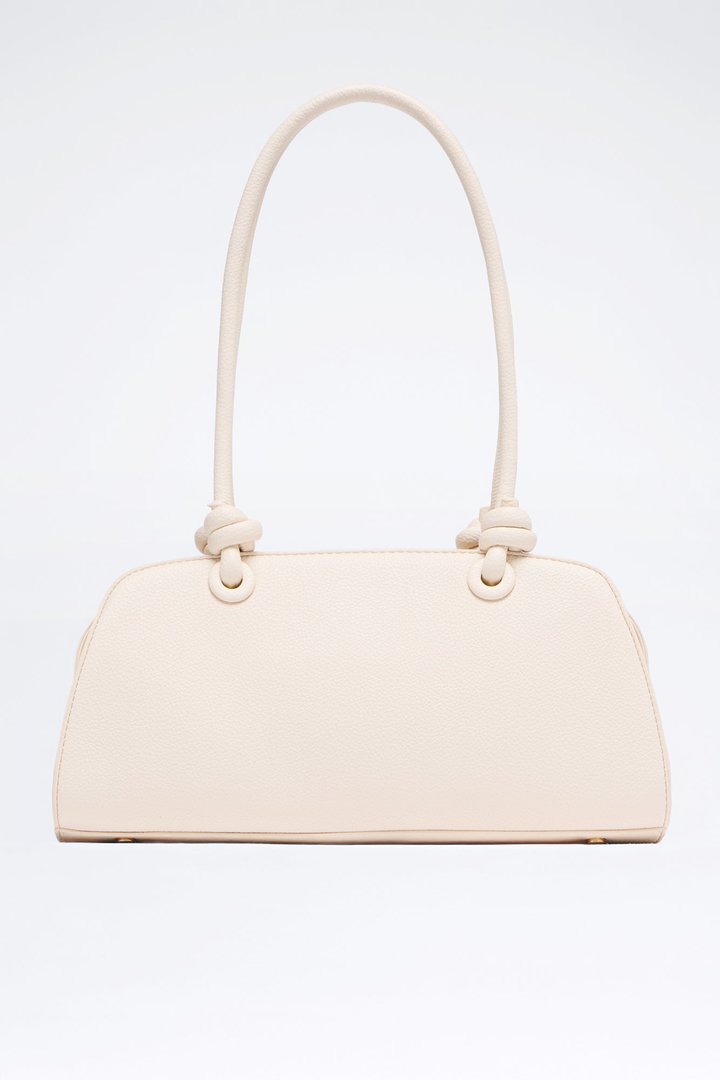 Loop Me In Faux Leather Shoulder Handbag - Cream