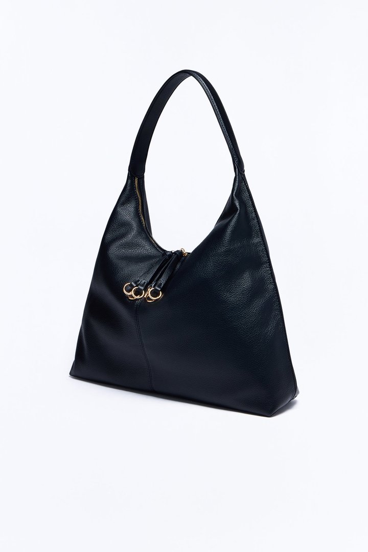 Got Carried Away Faux Leather Tote Handbag - Black