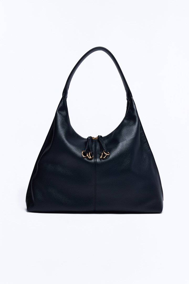 Got Carried Away Faux Leather Tote Handbag - Black