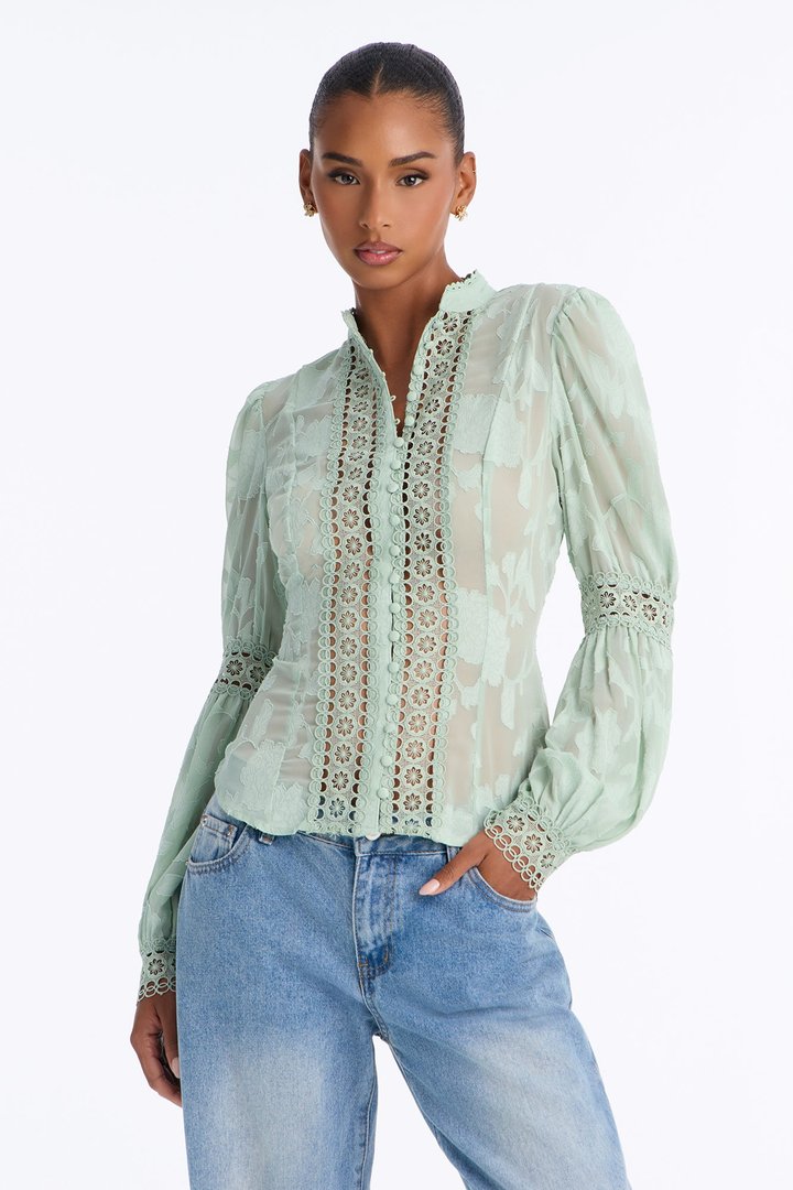 Staying Loyal Blouse - Sage