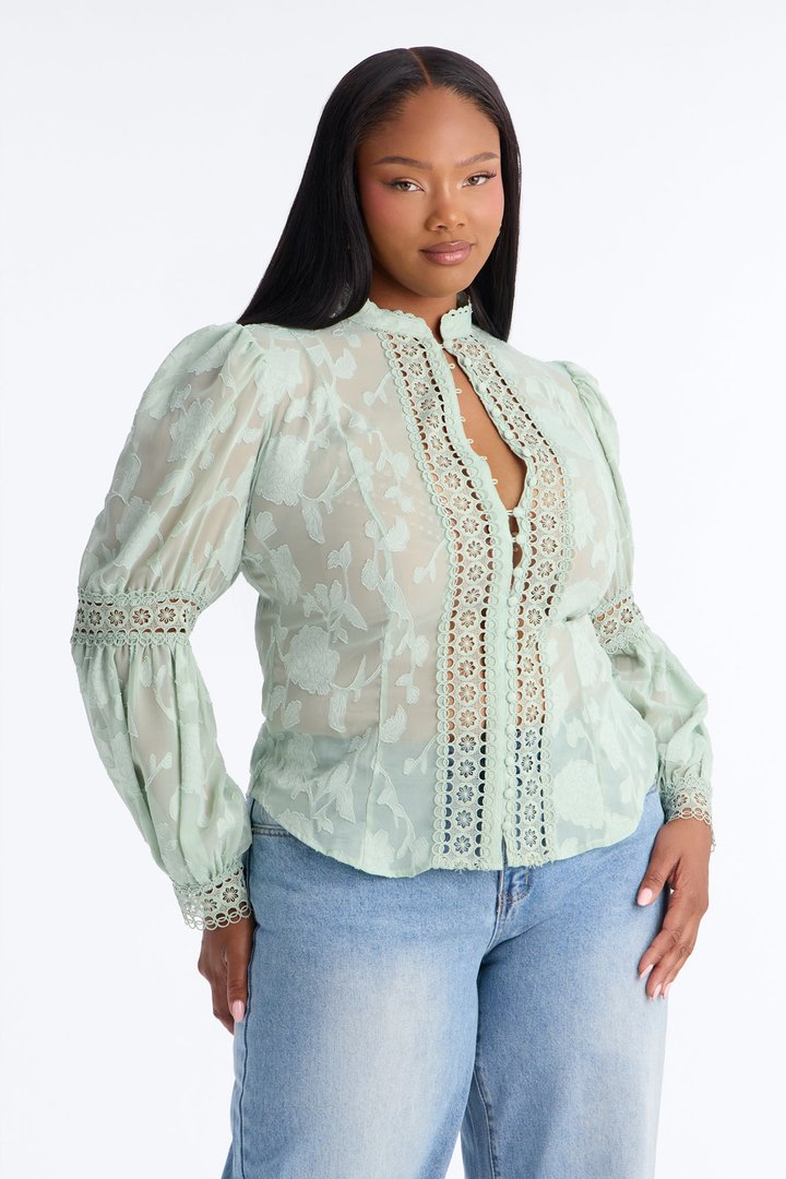 Staying Loyal Blouse - Sage