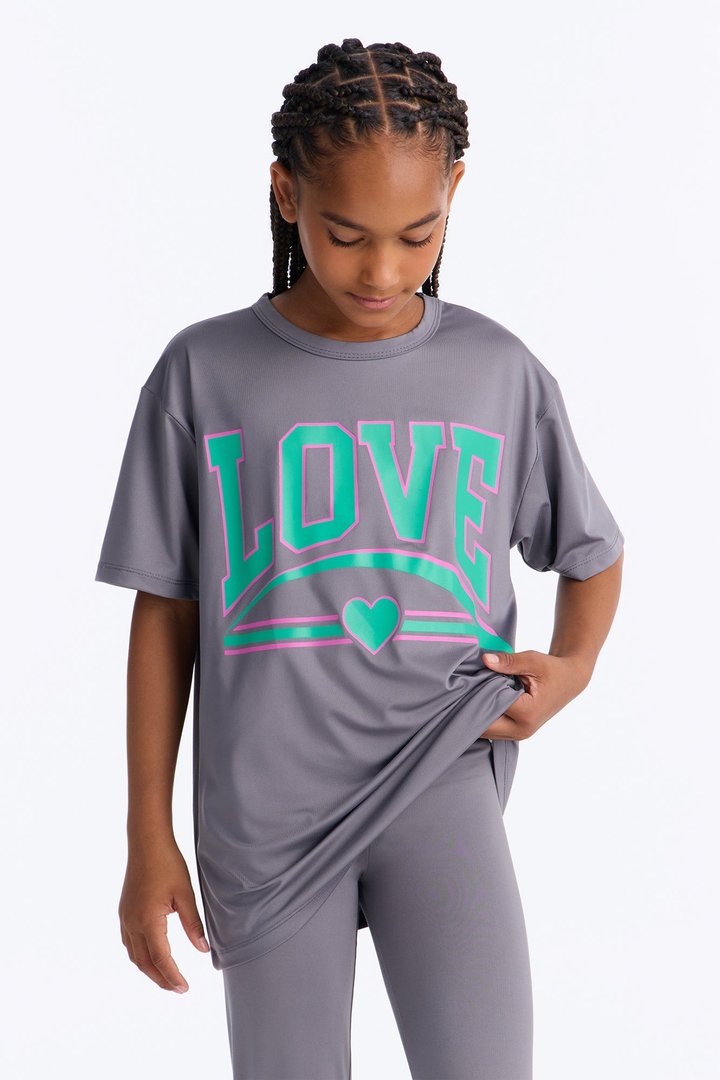 Mini Love Over Everything Legging Set - Charcoal