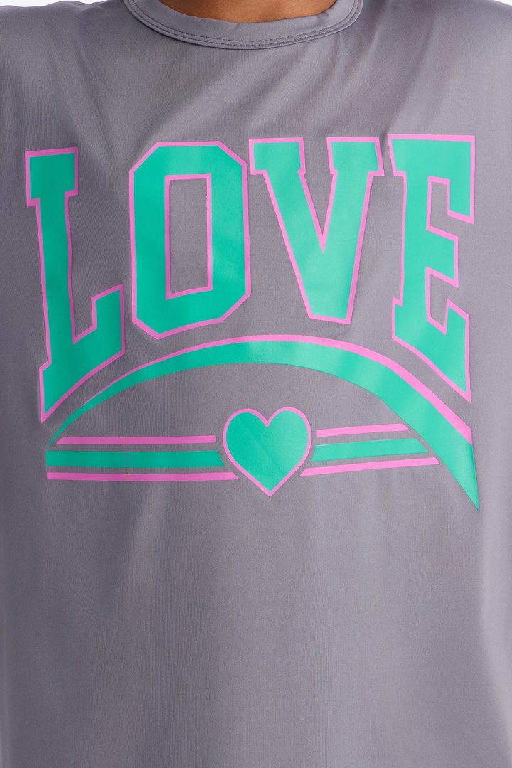 Mini Love Over Everything Legging Set - Charcoal