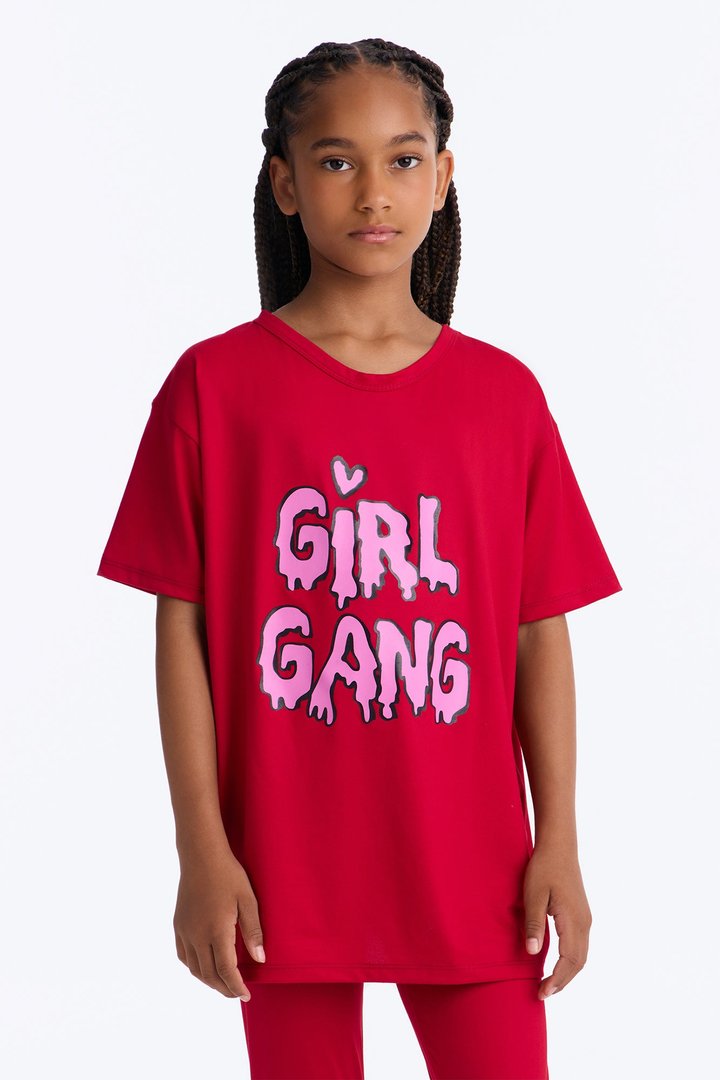 Mini Girl Gang Legging Set - Burgundy
