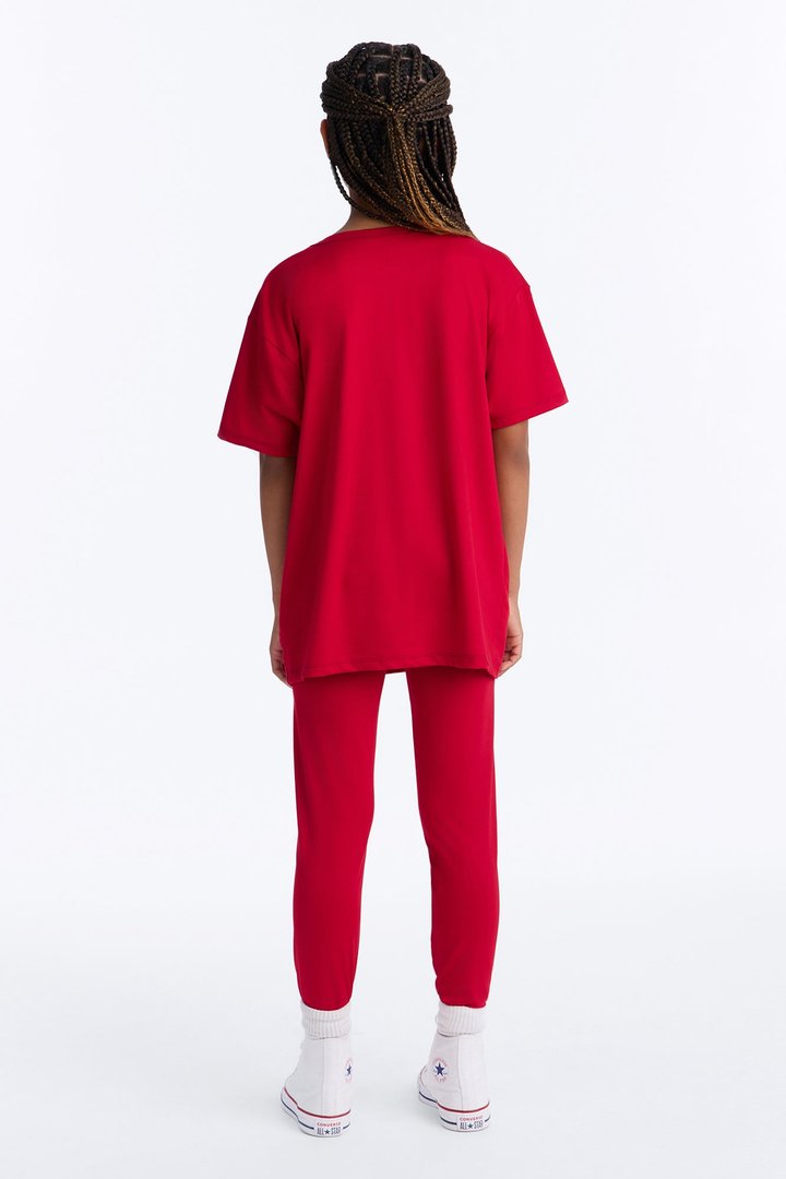 Mini Girl Gang Legging Set - Burgundy