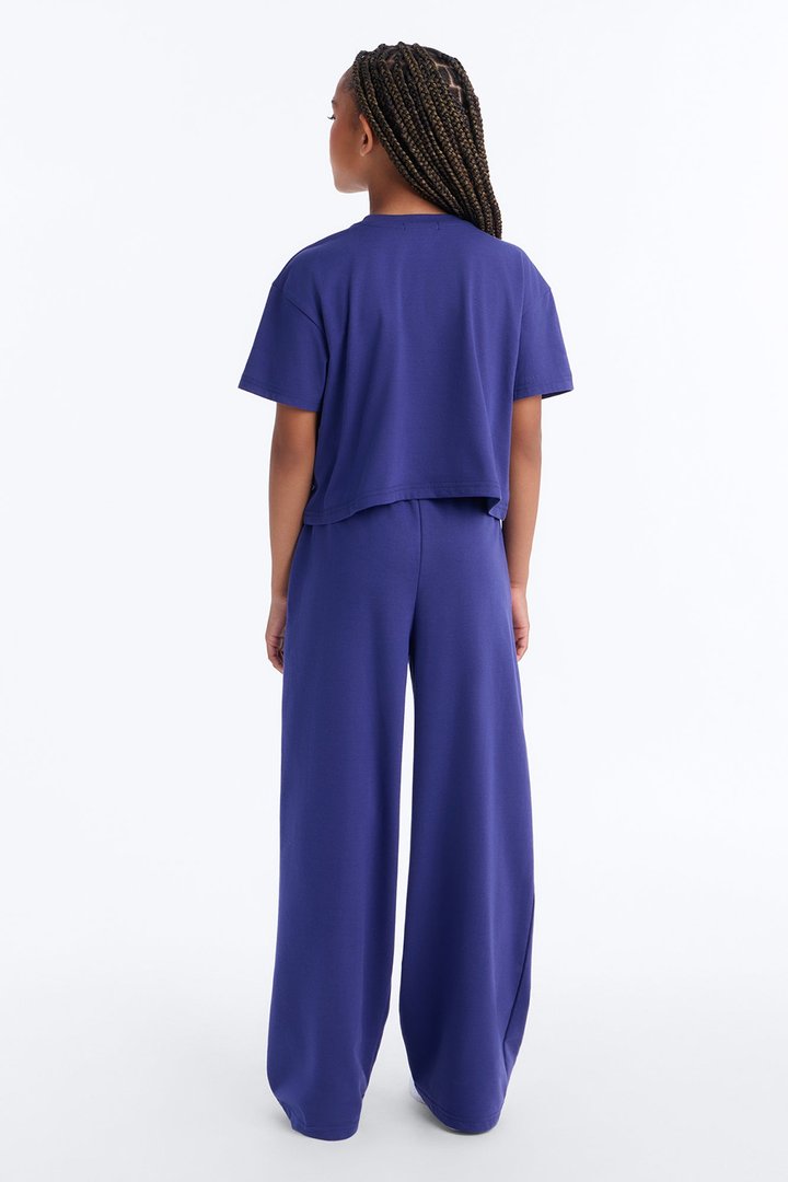 Mini Love Yourself Wide Leg Pant Set - Navy