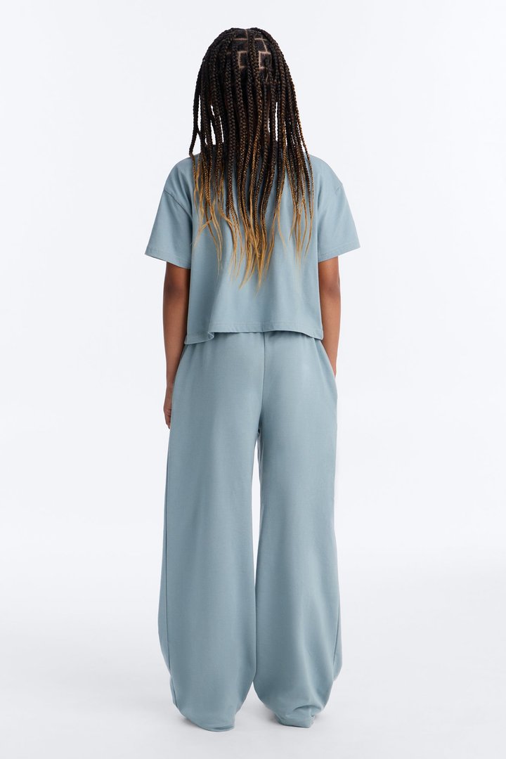 Mini Too Pretty Wide Leg Pant Set - Grey