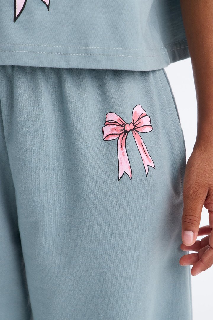Mini Too Pretty Wide Leg Pant Set - Grey