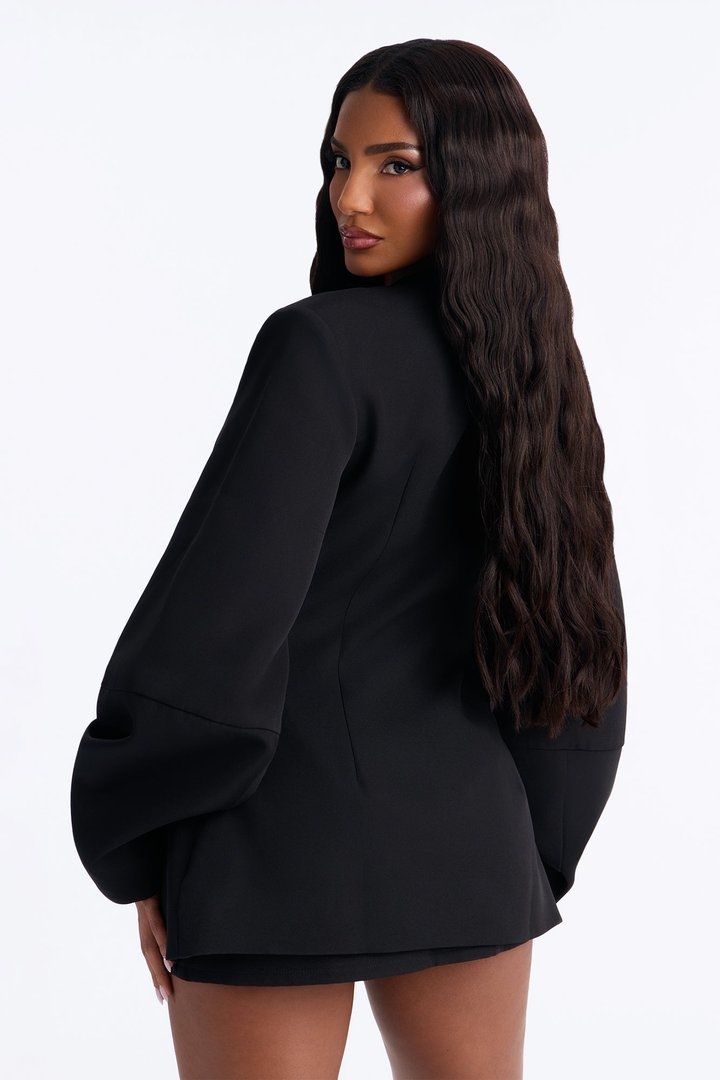 Sweet & Smart Barrel Sleeve Blazer - Black