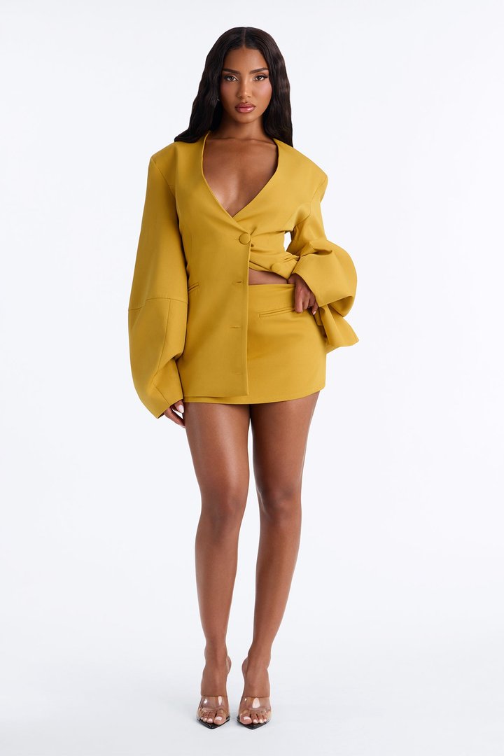 Sweet & Smart Mini Skirt 12″ - Chartreuse