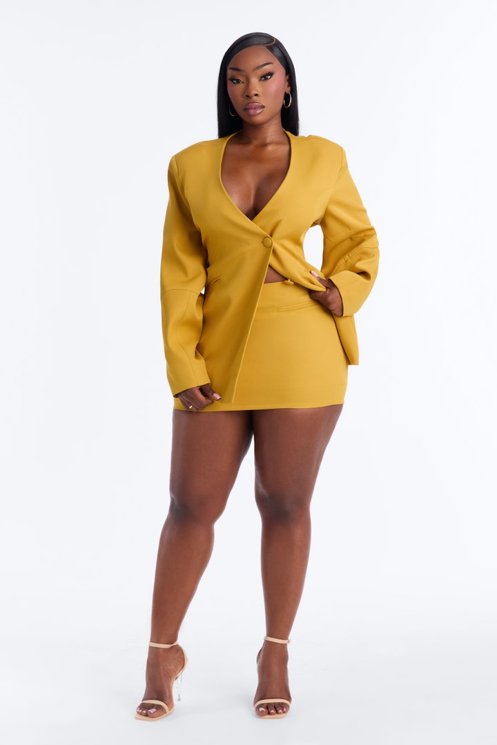 Sweet & Smart Mini Skirt 12″ - Chartreuse