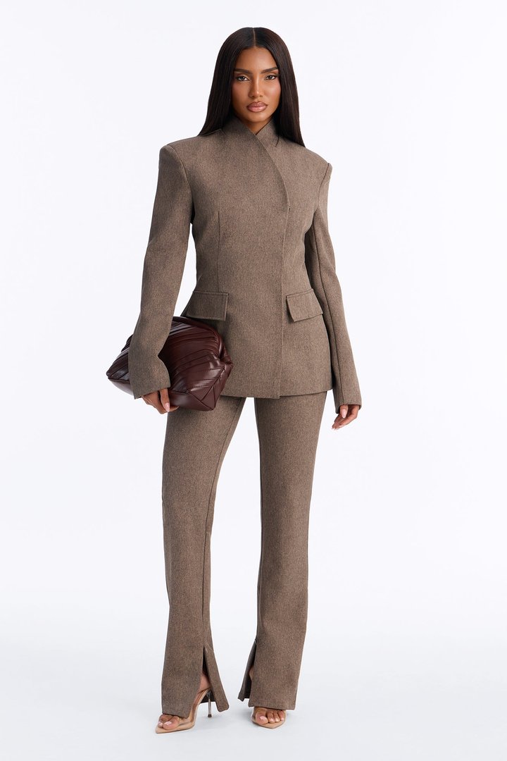 Perfectly Poised Straight Leg Trouser - Brown Combo