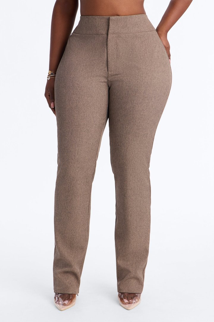 Perfectly Poised Straight Leg Trouser - Brown Combo