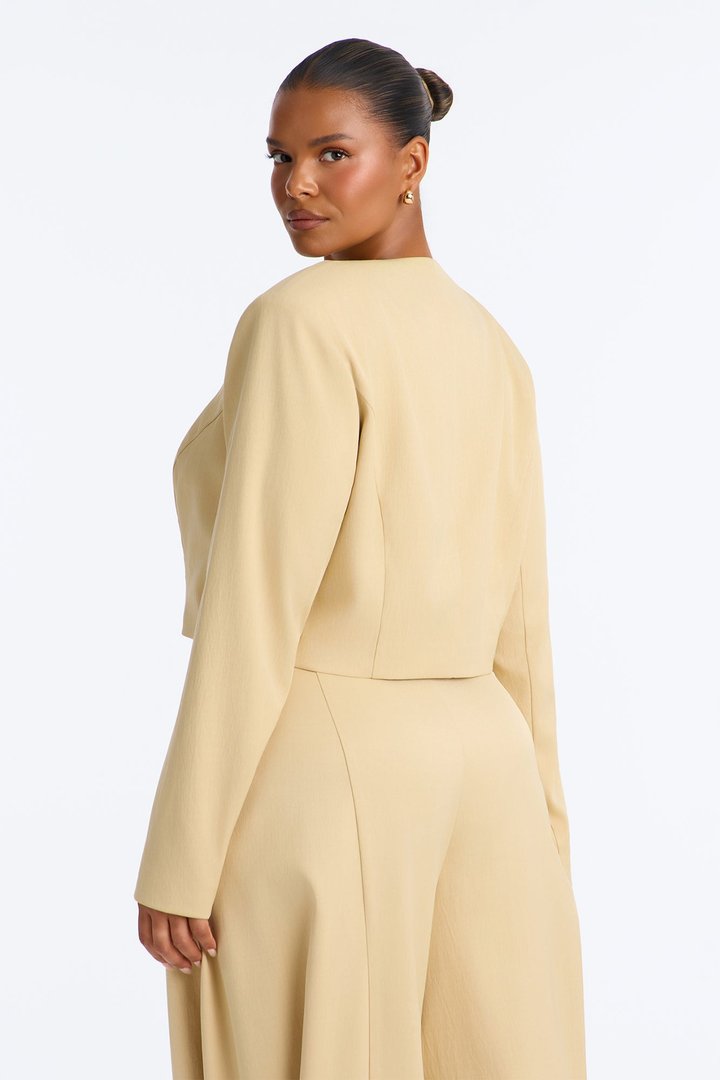 Parris Cropped Frog Closure Trim Blazer - Honey