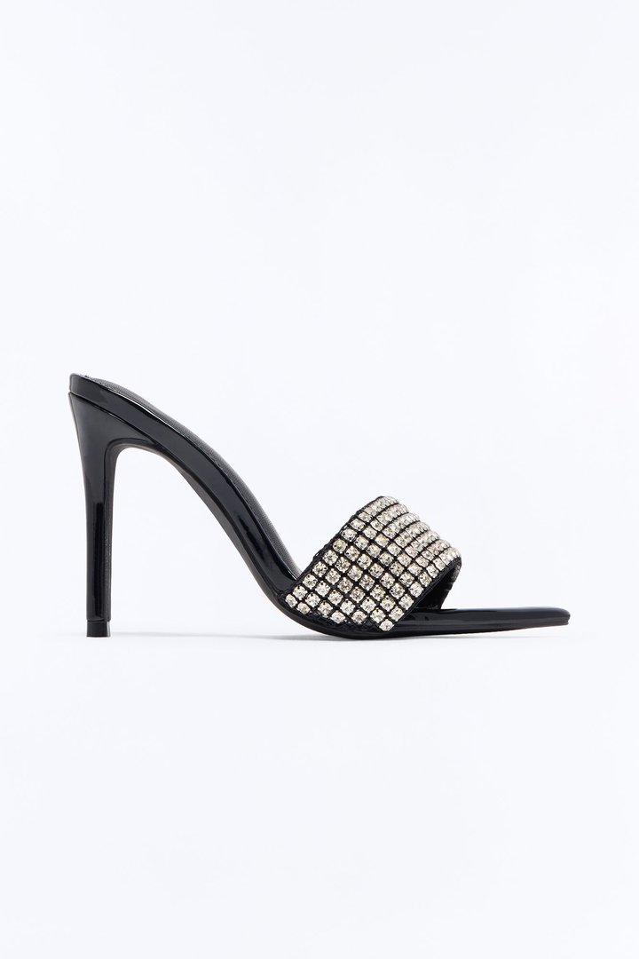 All About Me Rhinestone Stiletto Heels - Black
