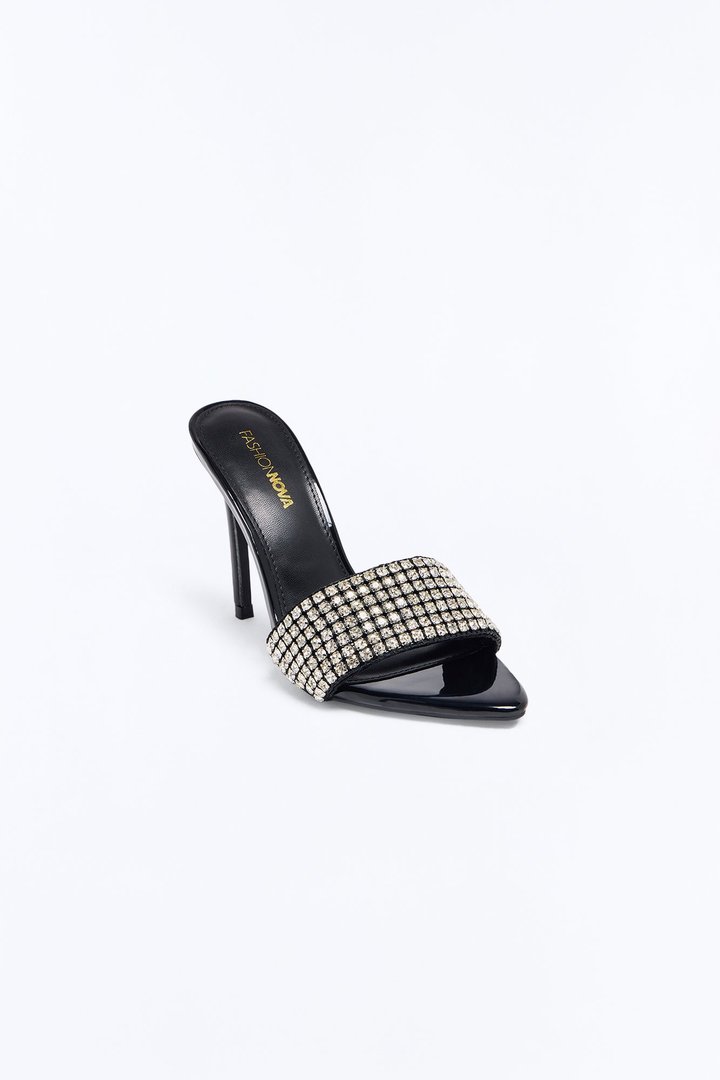 All About Me Rhinestone Stiletto Heels - Black