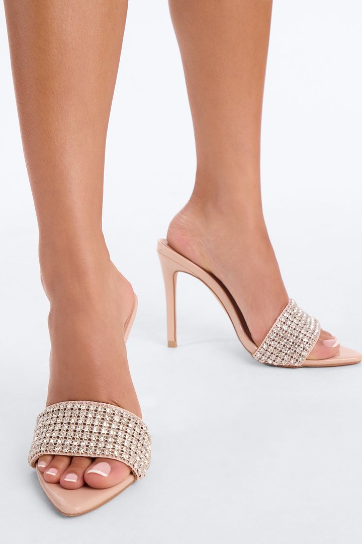 All About Me Rhinestone Stiletto Heels - Nude